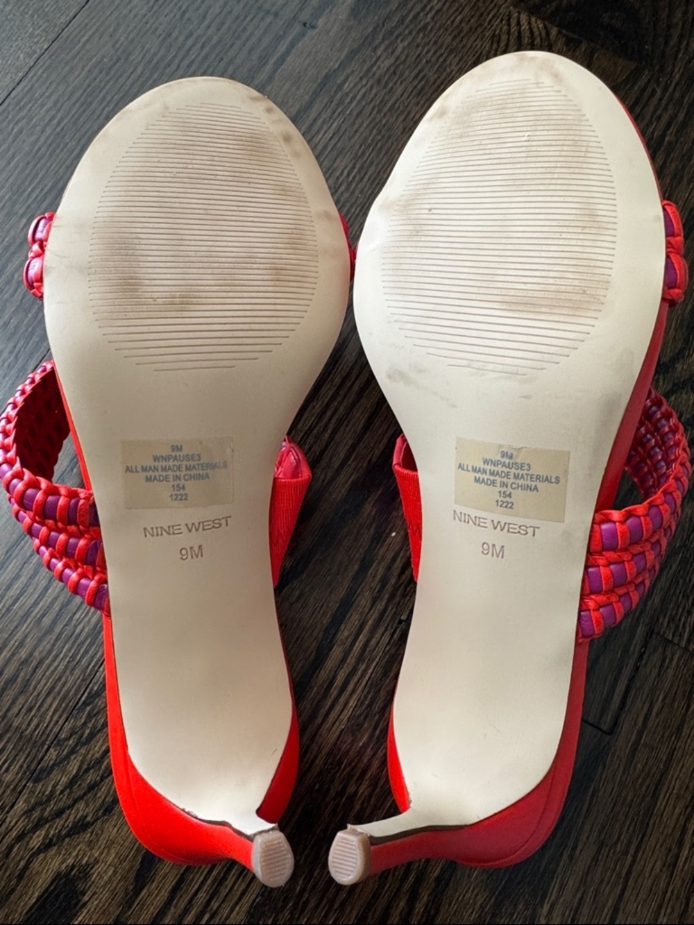 Nine West Orange Pause Heeled Slide Sandals Size 9 - Picture 8 of 9